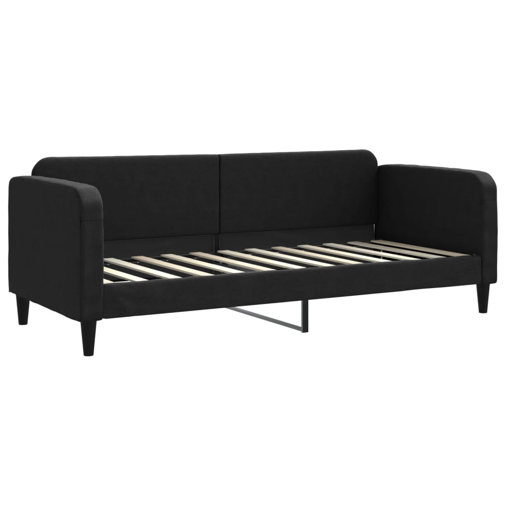 Divano Letto Con Materasso Nero 80x200 Cm In Tessuto