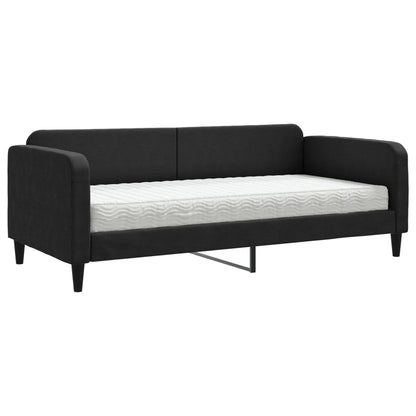 Divano Letto Con Materasso Nero 90x190 Cm In Tessuto