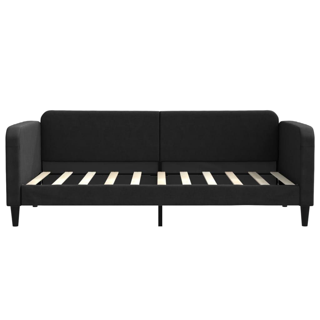 Divano Letto Con Materasso Nero 90x190 Cm In Tessuto