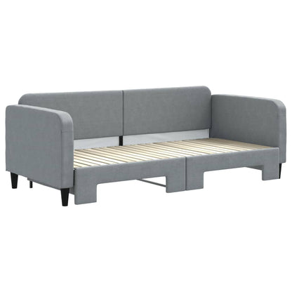 Divano Letto Con Letto Estraibile Grigio Chiaro 90x200 Tessuto