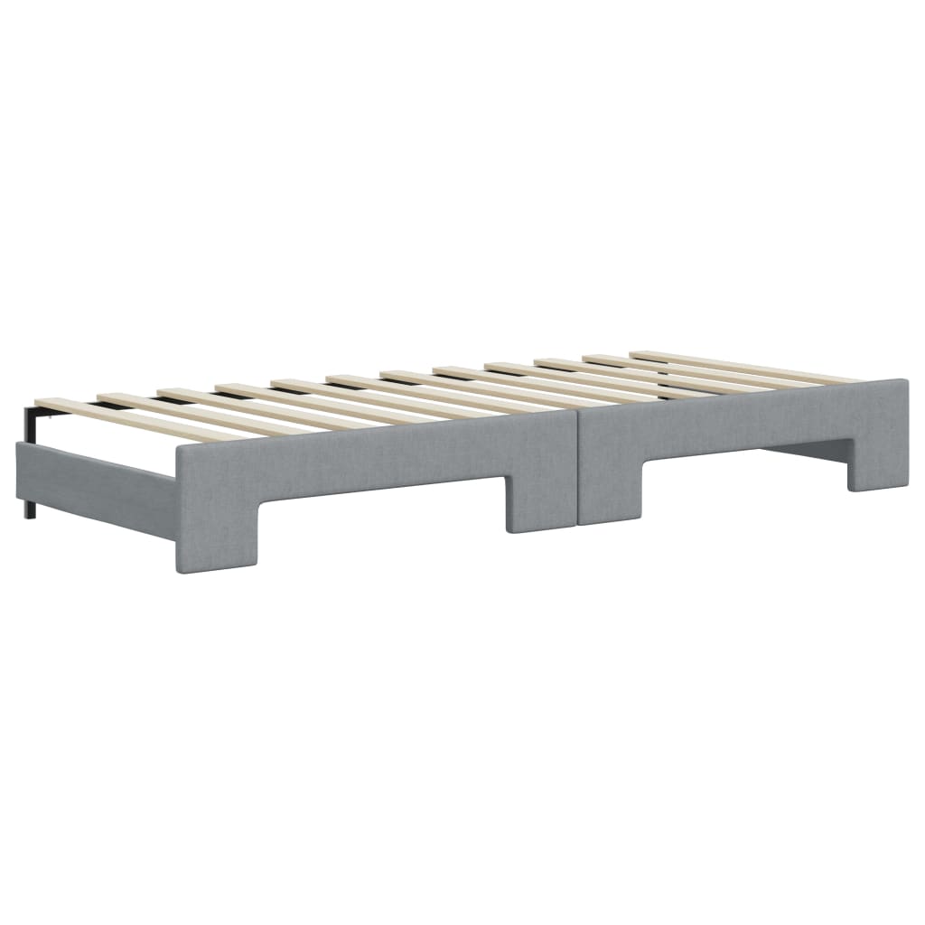 Divano Letto Estraibile Materassi Grigio Chiaro 90x200 Tessuto