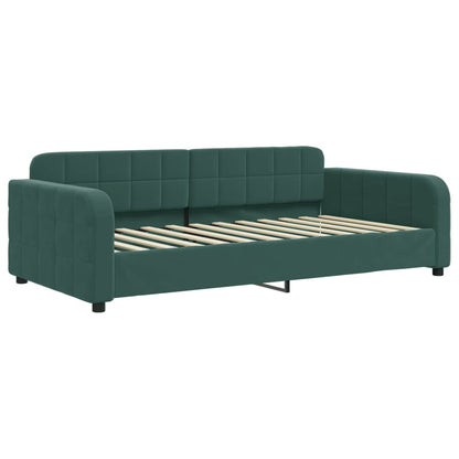 Divano Letto Con Materasso Verde Scuro 100x200 Cm In Velluto