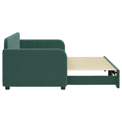 Divano Letto Con Letto Estraibile Verde Scuro 80x200cm Velluto