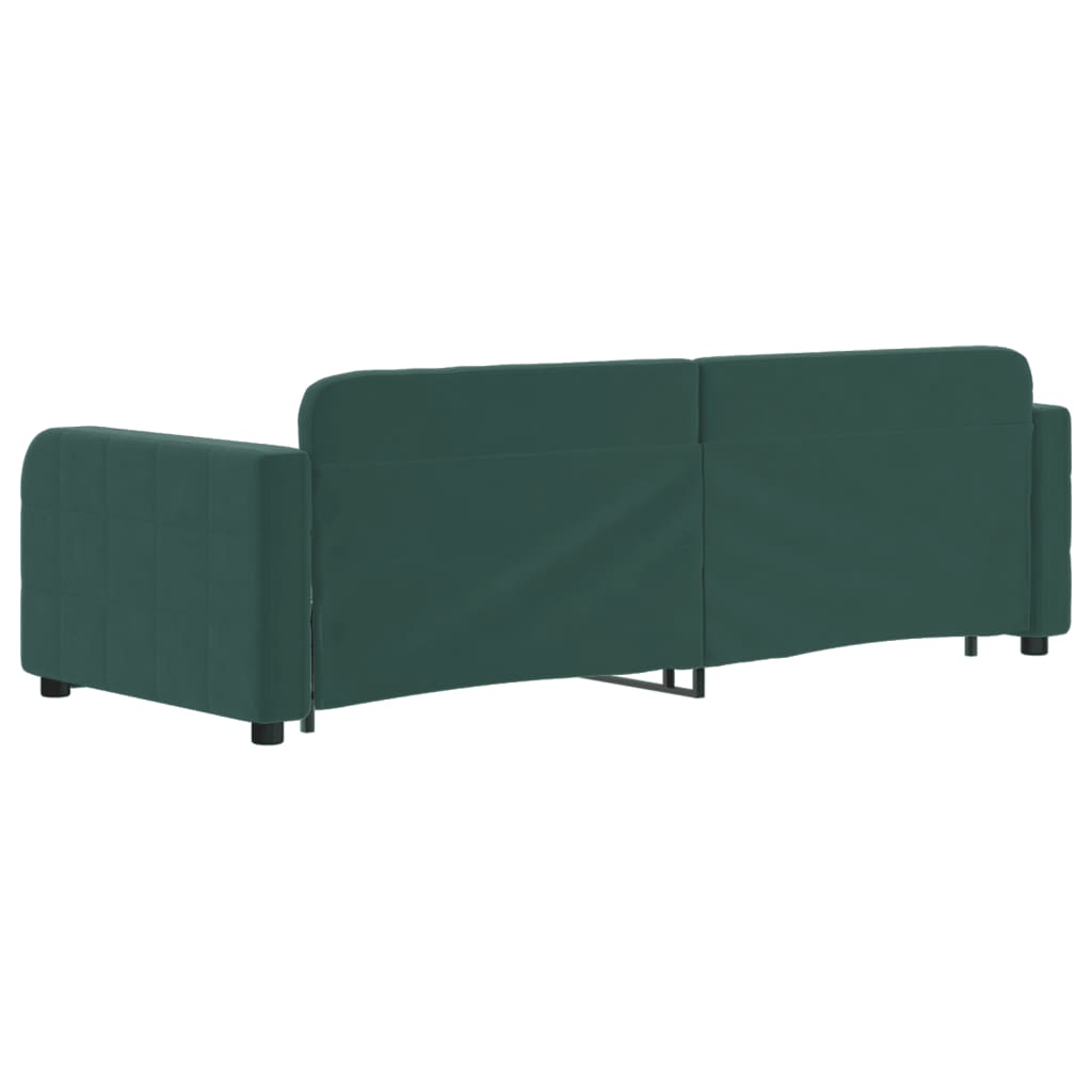 Divano Letto Con Letto Estraibile Verde Scuro 80x200cm Velluto