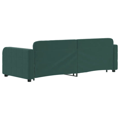 Divano Letto Con Letto Estraibile Verde Scuro 80x200cm Velluto