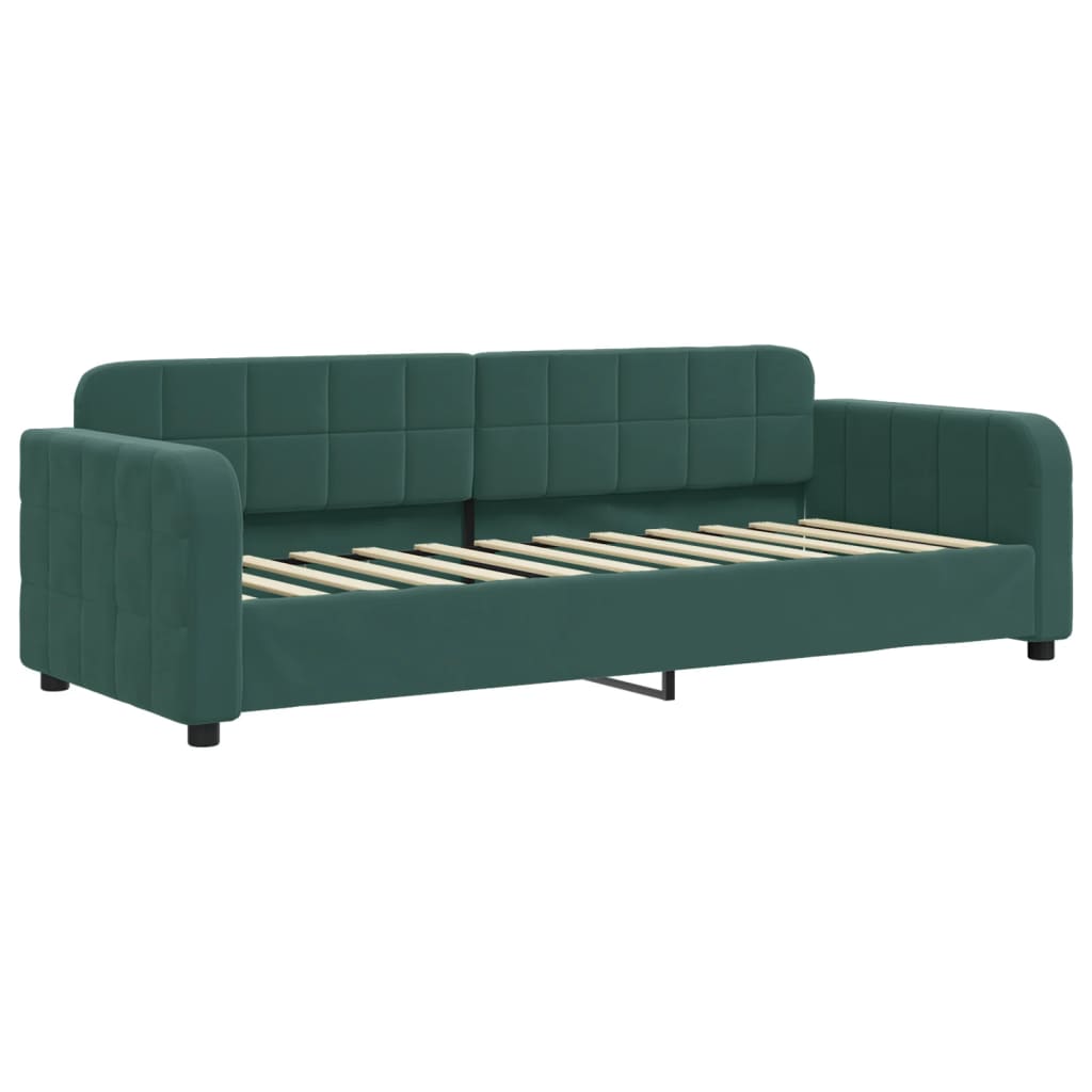 Divano Letto Con Letto Estraibile Verde Scuro 80x200cm Velluto