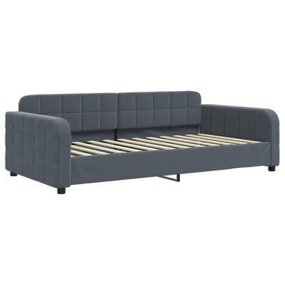 Divano Letto Con Letto Estraibile Grigio Scuro 90x200cm Velluto