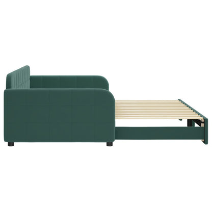 Divano Letto Con Letto Estraibile Verde Scuro 100x200cm Velluto