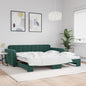 Divano Letto Con Letto Estraibile Verde Scuro 100x200cm Velluto