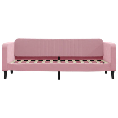 Divano Letto Con Materasso Rosa 80x200 Cm In Velluto