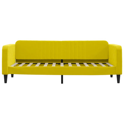 Divano Letto Con Materasso Giallo 80x200 Cm In Velluto