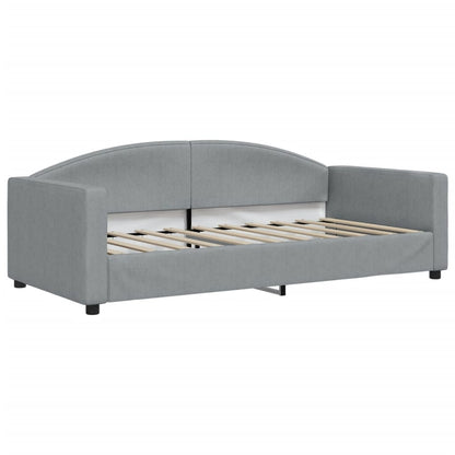 Divano Letto Con Materasso Grigio Chiaro 90x190 Cm In Tessuto