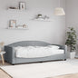 Divano Letto Con Materasso Grigio Chiaro 90x190 Cm In Tessuto