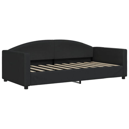 Divano Letto Con Materasso Nero 90x190 Cm In Tessuto