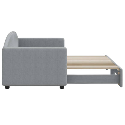 Divano Letto Con Letto Estraibile Grigio Chiaro 80x200 Tessuto