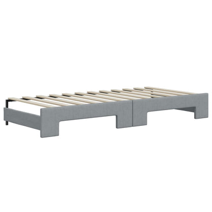 Divano Letto Estraibile Materassi Grigio Chiaro 80x200 Tessuto