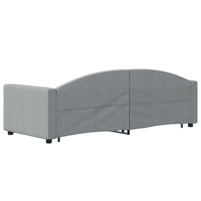 Divano Letto Estraibile Cassetti Grigio Chiaro 80x200cm Tessuto