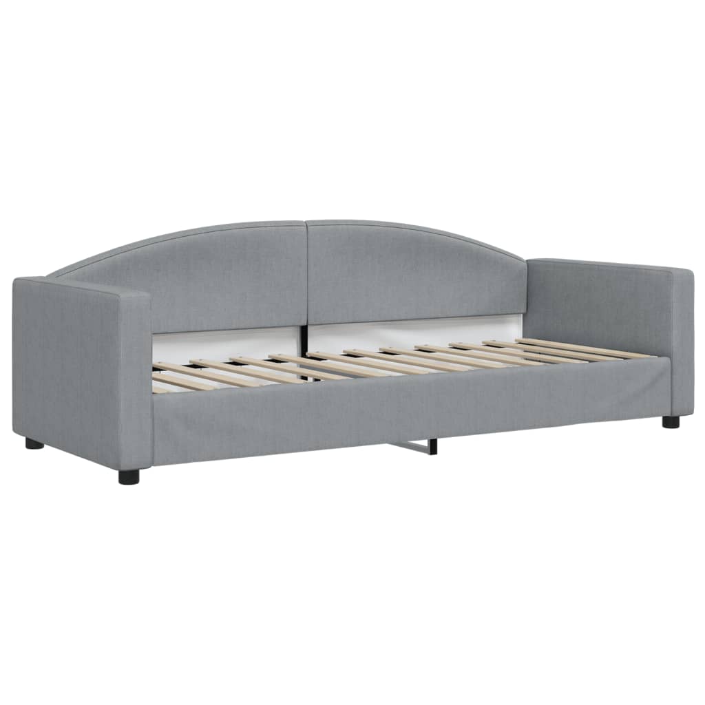 Divano Letto Estraibile Cassetti Grigio Chiaro 80x200cm Tessuto