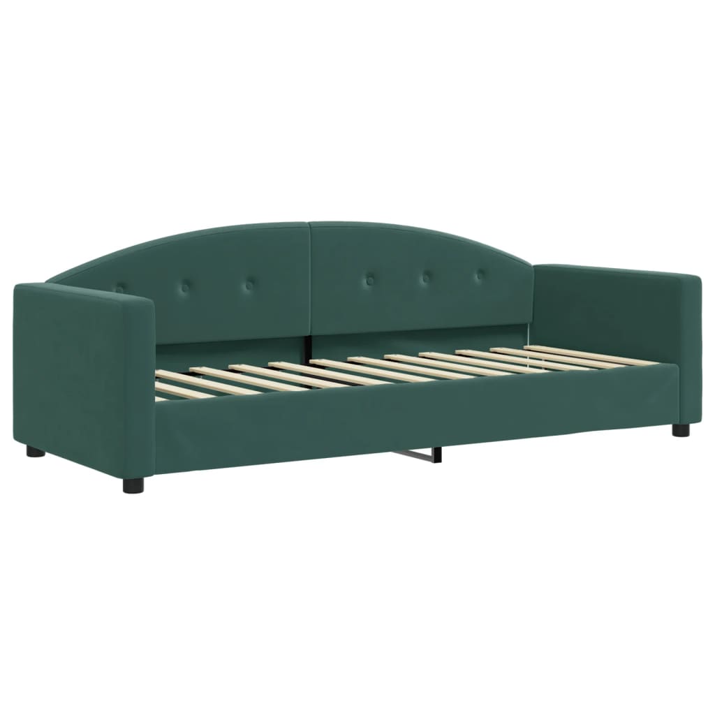 Divano Letto Con Materasso Verde Scuro 80x200 Cm In Velluto