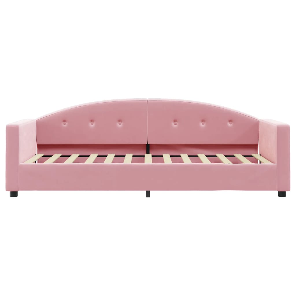 Divano Letto Con Materasso Rosa 80x200 Cm In Velluto