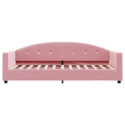 Divano Letto Con Materasso Rosa 80x200 Cm In Velluto