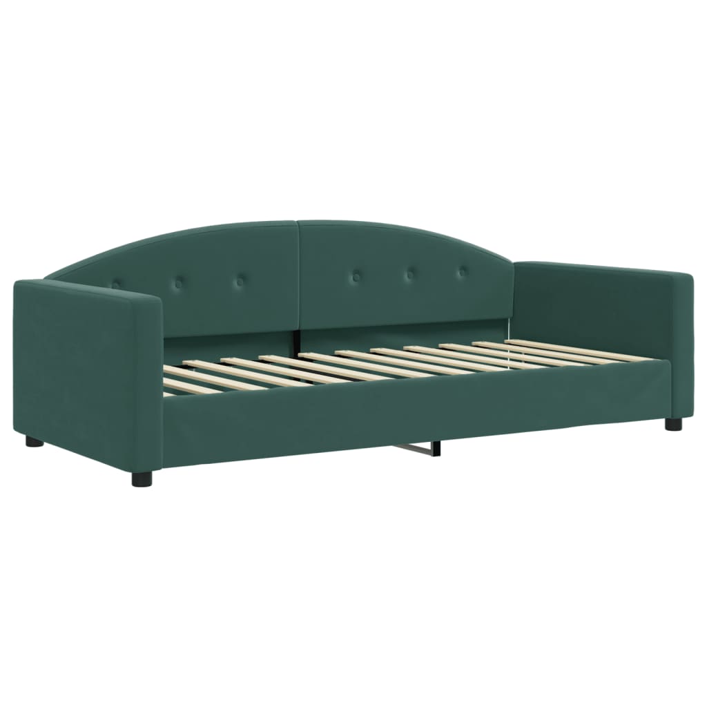 Divano Letto Con Materasso Verde Scuro 90x200 Cm In Velluto