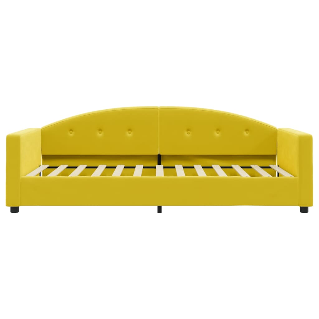 Divano Letto Con Materasso Giallo 90x200 Cm In Velluto