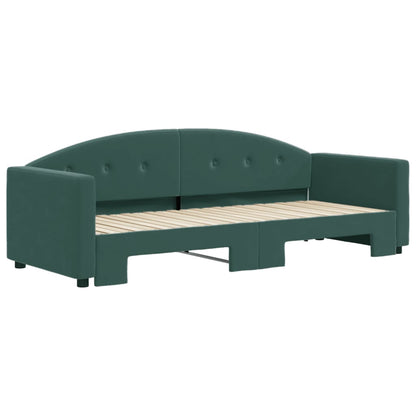 Divano Letto Con Letto Estraibile Verde Scuro 80x200cm Velluto