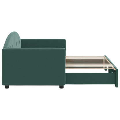 Divano Letto Con Letto Estraibile Verde Scuro 80x200cm Velluto