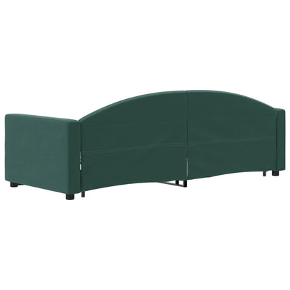 Divano Letto Con Letto Estraibile Verde Scuro 80x200cm Velluto