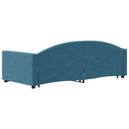 Divano Letto Con Letto Estraibile Blu 90x200 Cm In Velluto