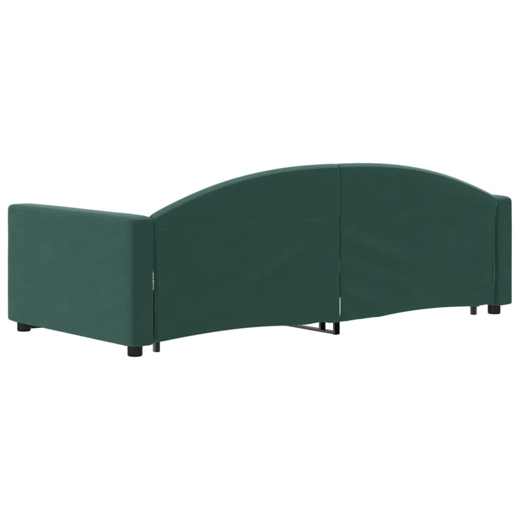 Divano Letto Con Letto Estraibile Verde Scuro 90x200cm Velluto