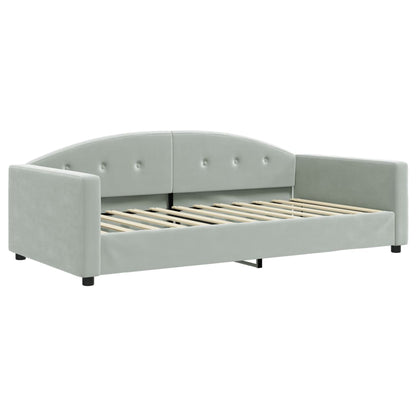 Divano Letto Con Letto Estraibile Grigio Chiaro 100x200 Velluto