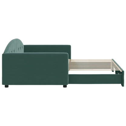 Divano Letto Con Letto Estraibile Verde Scuro 100x200cm Velluto