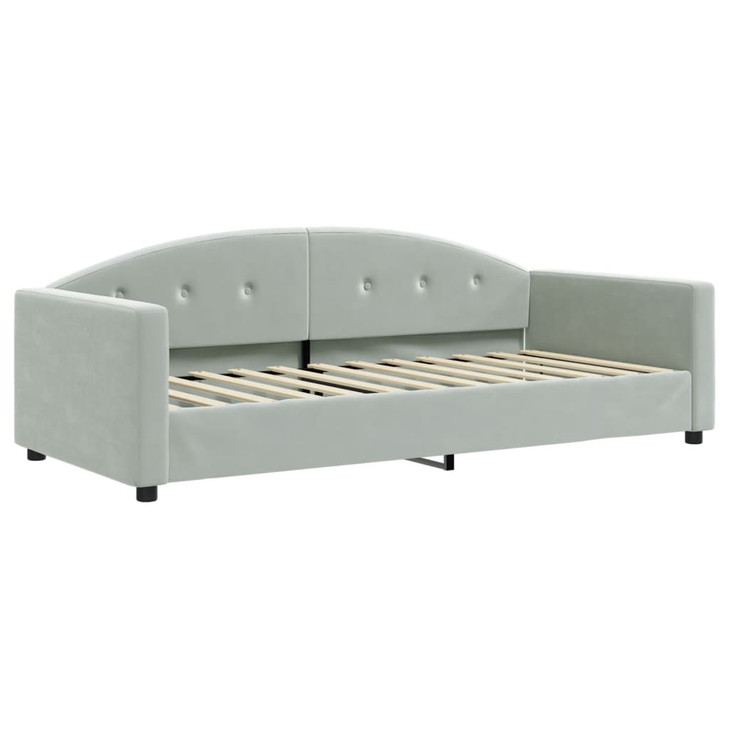 Divano Letto Estraibile Materassi Grigio Chiaro 90x200 Velluto