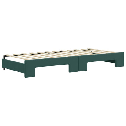 Divano Letto Estraibile Materassi Verde Scuro 90x200 Velluto