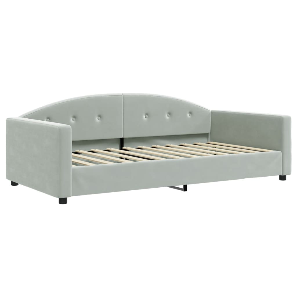 Divano Letto Estraibile Materassi Grigio Chiaro 100x200 Velluto