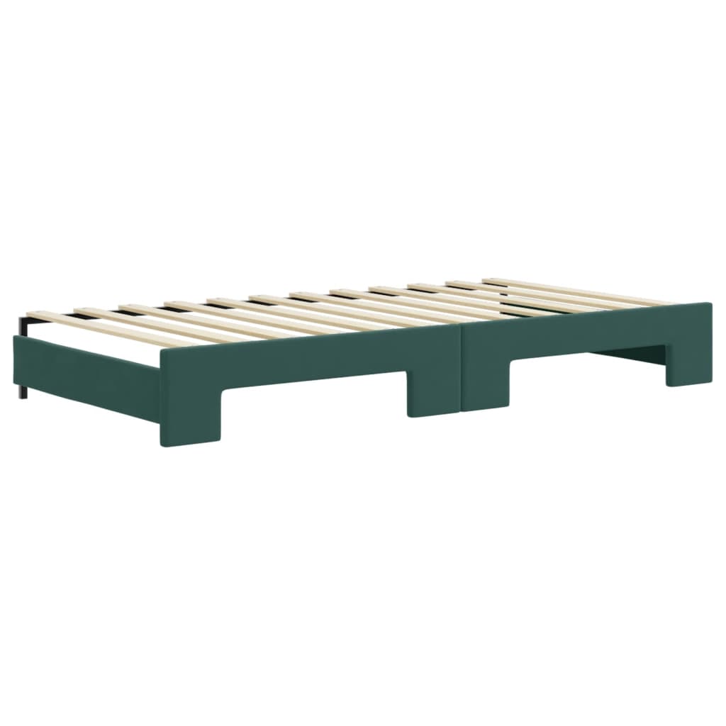 Divano Letto Estraibile Materassi Verde Scuro 100x200 Velluto