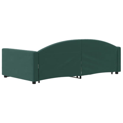 Divano Letto Estraibile Cassetti Verde Scuro 90x200cm Velluto