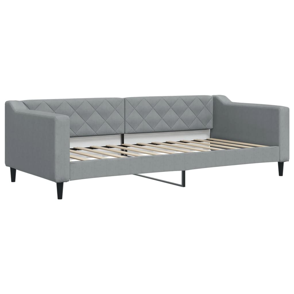 Divano Letto Con Materasso Grigio Chiaro 90x200 Cm In Tessuto