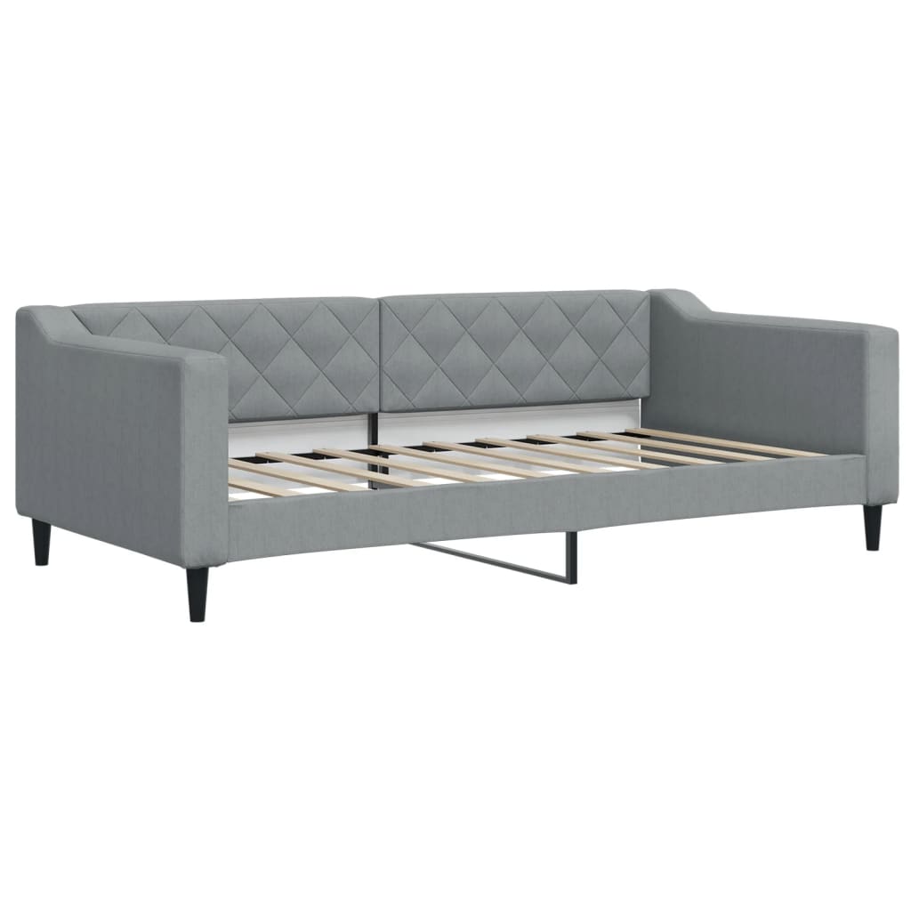 Divano Letto Con Materasso Grigio Chiaro 90x190 Cm In Tessuto