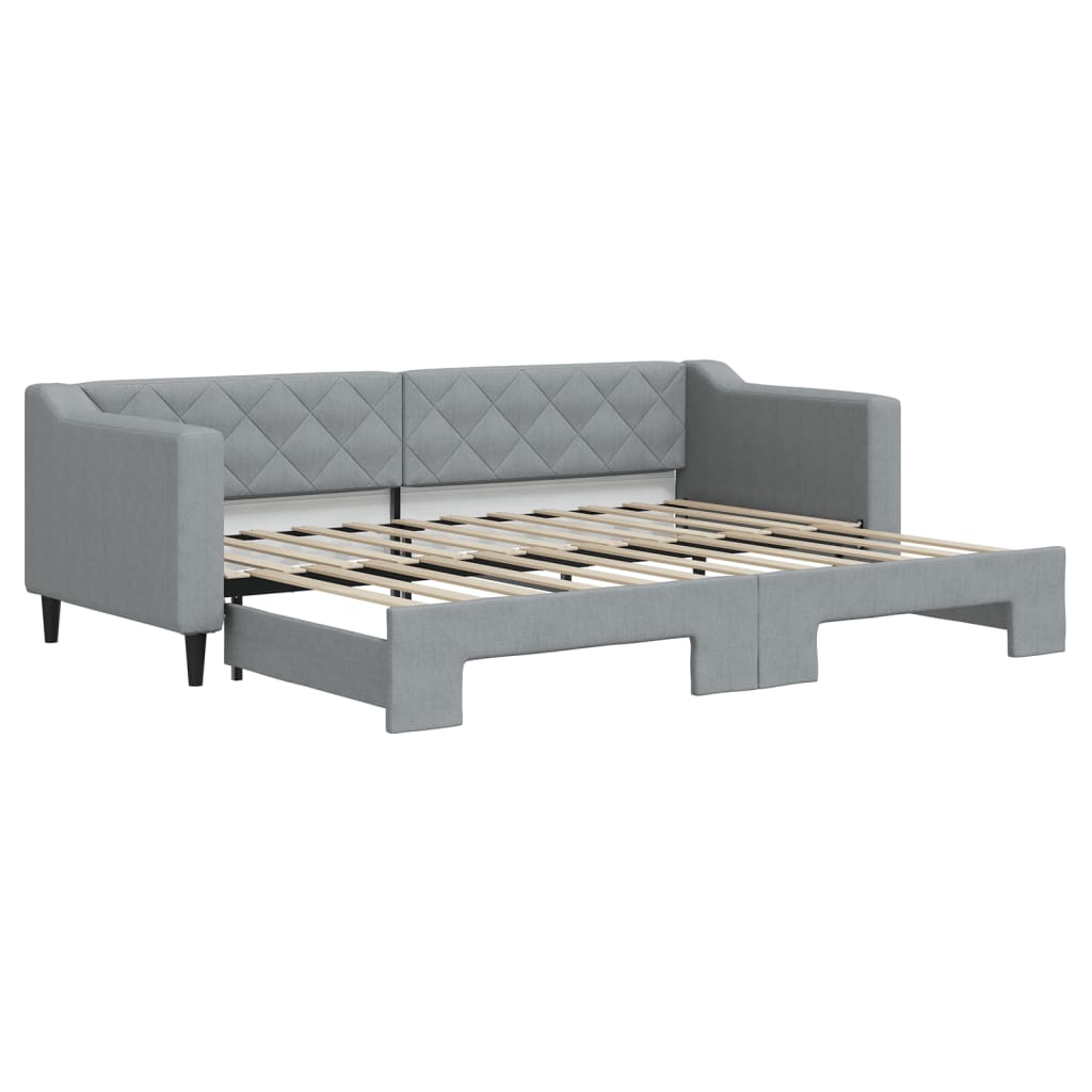 Divano Letto Con Letto Estraibile Grigio Chiaro 80x200 Tessuto