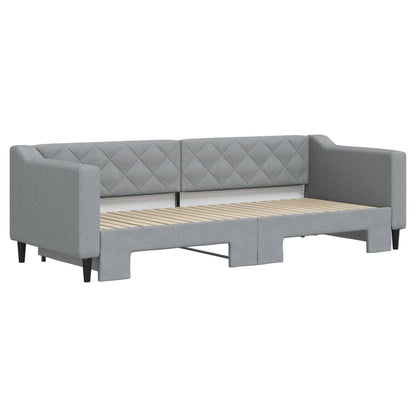 Divano Letto Con Letto Estraibile Grigio Chiaro 80x200 Tessuto