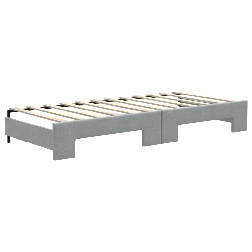 Divano Letto Con Letto Estraibile Grigio Chiaro 80x200 Tessuto