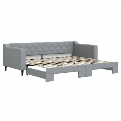 Divano Letto Con Letto Estraibile Grigio Chiaro 90x200 Tessuto