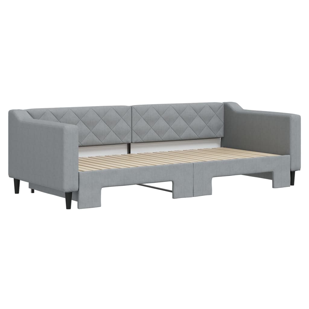 Divano Letto Con Letto Estraibile Grigio Chiaro 90x200 Tessuto