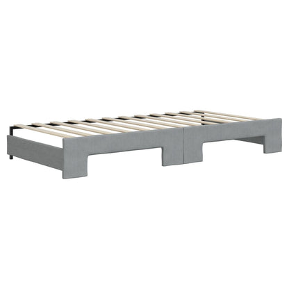 Divano Letto Con Letto Estraibile Grigio Chiaro 90x200 Tessuto