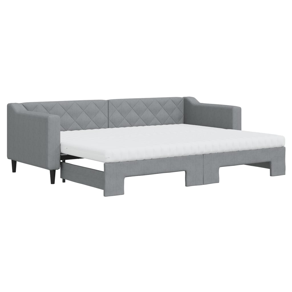 Divano Letto Estraibile Materassi Grigio Chiaro 80x200 Tessuto