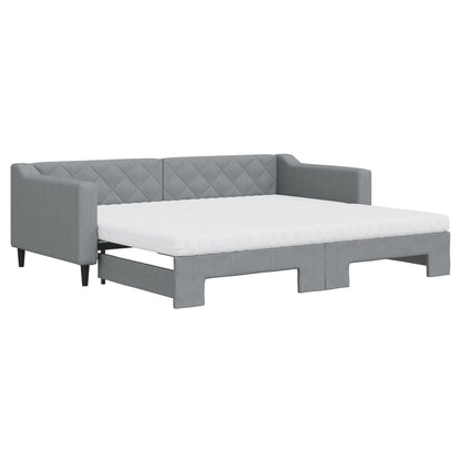 Divano Letto Estraibile Materassi Grigio Chiaro 90x200 Tessuto