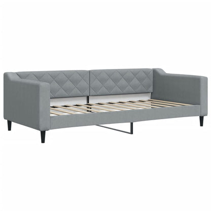 Divano Letto Estraibile Cassetti Grigio Chiaro 90x200cm Tessuto